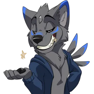 💁‍♂ lupo, furry, antropomorfo, cartone animato, personaggio animale, illustrazione telegram sticker
