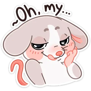😏 Oh, my... mouse, cute, animal, cartoon telegram sticker