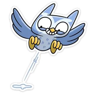 💩 owl, cartoon, flying, funny, bird telegram sticker