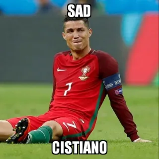 😭 Cristiano Ronaldo SAD
CISTIANO calcio, triste, piangere, atleta, giocatore telegram sticker