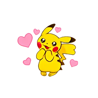 💕 Pikachu Pokemon Pikachu, Pokémon, Anime, Desenho animado, Fofo, Kawaii, Corações whatsapp sticker