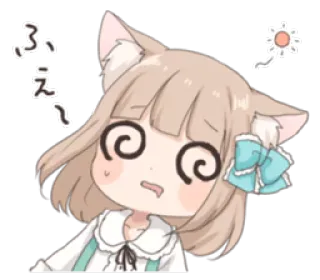 😰 ふぇぇ Anime, Fofo, Garota gato, Tonto, Kawaii, Japonês whatsapp sticker