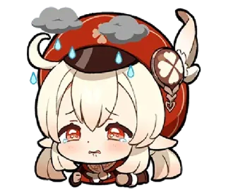 😢 Klee Genshin Impact anime, sad, crying, game, klee, genshin impact, tears telegram sticker