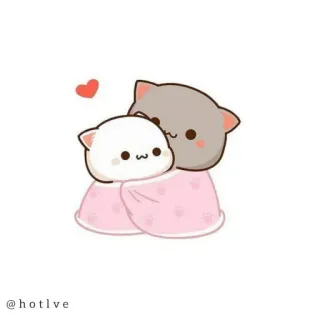 😍 @hotlve cats, cute, love, heart, kawaii, adorable, animals telegram sticker