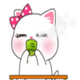 ☕ chat, dessin animé, mignon, kawaii, animal, autocollant telegram sticker