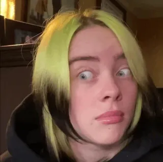 🕸 Billie Eilish 歌手, セレブ, 音楽, ポップ, 寄り目 telegram sticker