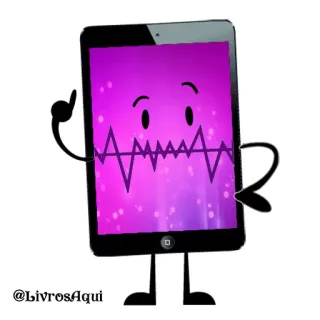 📖 @LivrosAqui Tablet, Cartone animato, Personaggio, Dispositivo, Tecnologia, Animato telegram sticker