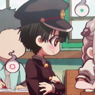 ☁️ Hanako Toilet-bound Hanako-kun anime, hanako-kun, toilet-bound, cute, classroom, school uniform telegram sticker