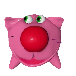 😺 สีชมพู, แมว, การ์ตูน, สัตว์, ตลก, น่ารัก, แปลก whatsapp sticker
