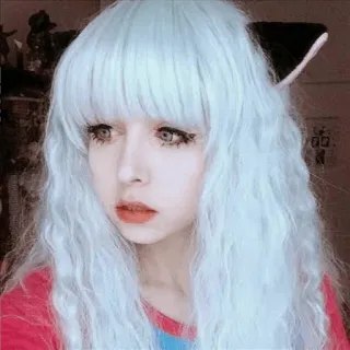🔮 Косплей, Девушка, Милая, Аниме стиль, Парик, Кошачьи ушки telegram sticker