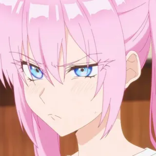 🍧 Anime, Mädchen, pinke Haare, wütend, süß, Anime-Mädchen, Frau telegram sticker