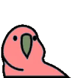 🦜 vogel, papegaai, roze, dier, schattig, cartoon telegram sticker