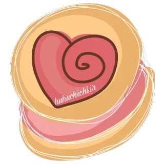 🍰 huhuchichi.ir Keks, Herz, Dessert, Süß, Essen, Cartoon, Gebäck telegram sticker