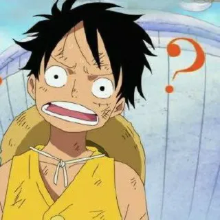 👒 Monkey D. Luffy One Piece anime, pregunta, confundido, one piece, luffy telegram sticker