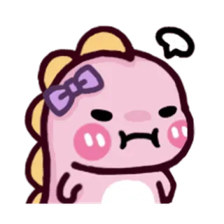 😀 Dinosaurier, niedlich, Cartoon, rosa, Aufkleber whatsapp sticker