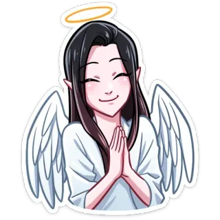 😇 angel, halo, wings, anime, cute, kawaii whatsapp sticker