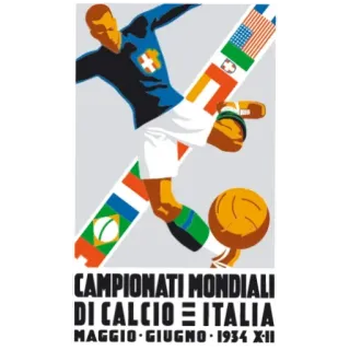 🇮🇹 1934 FIFA World Cup poster CAMPIONATI MONDIALI DI CALCIO - ITALIA MAGGIO-GIUGNO 1934 X-II 1934, World Cup, football, soccer, Italy, vintage, poster, sports, FIFA telegram sticker