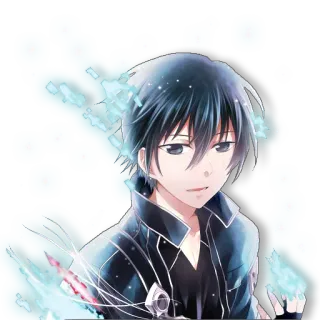 😔 Kirito Sword Art Online anime, sword art online, kirito, anime character, fantasy, video game telegram sticker