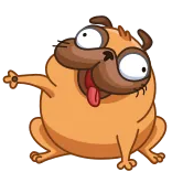 👋 퍼그, 개, 만화, 웃긴, 동물, 유머, 귀여운 telegram sticker