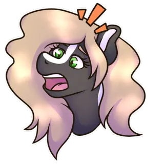 😱 мультфильм, пони, лошадь, милый, животное, эмодзи telegram sticker
