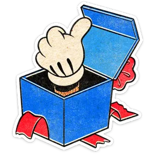 🎄 jack in the box, toy, surprise, cartoon, hand, box, gift telegram sticker