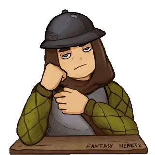 🤣 FANTASY HEARTS 판타지, 헬멧, 캐릭터, 갑옷 telegram sticker