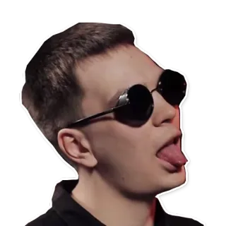 😝 pessoa, óculos de sol, língua, rosto, expressão, homem telegram sticker