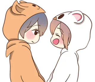❤️ couple, bear, cartoon, cute, anime, romance telegram sticker