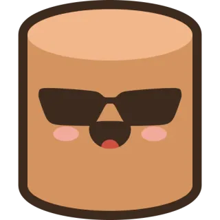😎 マシュマロ, サングラス, かっこいい, キャラクター, かわいい, 漫画 telegram sticker