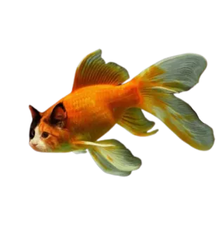 😜 cat, fish, animal, hybrid, creature, fantasy telegram sticker
