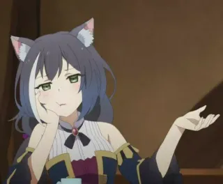 🖤 anime, kocica, zadziorny, uroczy, postać, żeńska telegram sticker