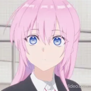 ๐ anime, gadis, rambut merah muda, mata biru, karakter, imut whatsapp sticker