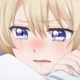 💛 animé, pleurer, fille, triste telegram sticker