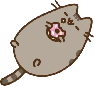 🍩 Pusheen Katze, Donut, Pusheen, Essen, süß, Sticker telegram sticker