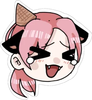 😂 Desenho animado, Kawaii, Anime, Fofo, Orelhas de gato whatsapp sticker