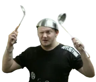 👨‍🍳 AFFLICTION homem, capacete, utensílios de cozinha, cozinheiro, colher telegram sticker