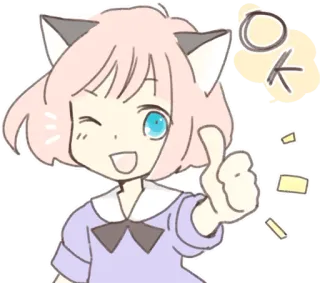 👍 OK Anime, Desenho animado, Personagem, Ok, Bonito telegram sticker