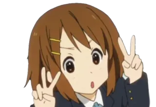 ✌️ Anime, Fille, Signe de paix, Mignon whatsapp sticker