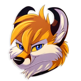 😈 Furry, Animal, Anthropomorphe, Renard, Dessin animé, Personnage, Mascotte telegram sticker