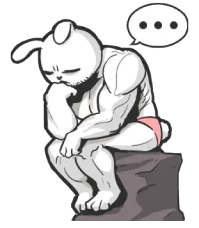 💭 Hase, Muskel, Denker, Tier, Denken, Stark whatsapp sticker