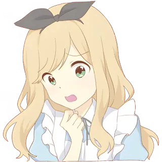 😳 anime, girl, blonde, cute telegram sticker