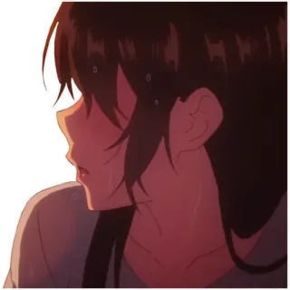 👼 anime, chica, triste, lloroso, llorando, emocional telegram sticker
