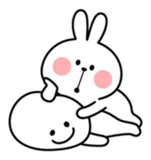 👻 кролик, милый, каваий, животное, мультфильм telegram sticker