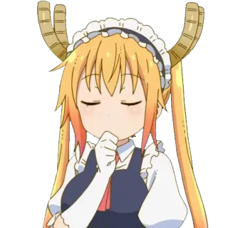 🤔 Tohru Miss Kobayashi's Dragon Maid Anime, Servante, Dragon, Cornes, Mignon, Kawaii whatsapp sticker