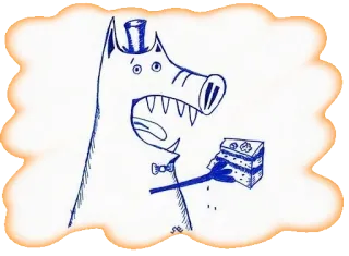 😋 porco, bolo, desenho animado, cartola, animal, sobremesa, festa, ilustração telegram sticker