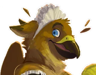 😳 gryphon, maid, fantasy, cute, animal telegram sticker