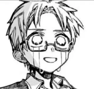 🧡 Anime, Mangá, Personagem, Óculos, Triste, Desenho telegram sticker