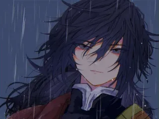 🌧 Giyu Tomioka Demon Slayer anime, demon slayer, giyu tomioka, manga, rain telegram sticker
