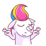 🤞 unicorn, imut, fantasi, hewan, stiker, semoga beruntung telegram sticker