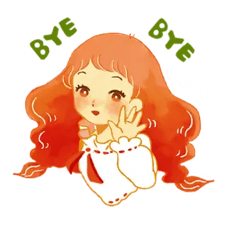 👋 Bye Bye Abschied, Lebewohl, Cartoon, Mädchen, winkend telegram sticker